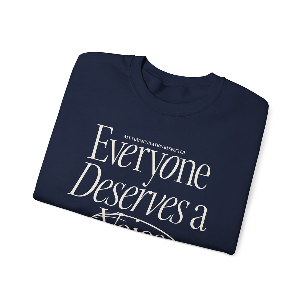 Everyone Deserves a Voice Crewneck — myVoice Speech Therapy