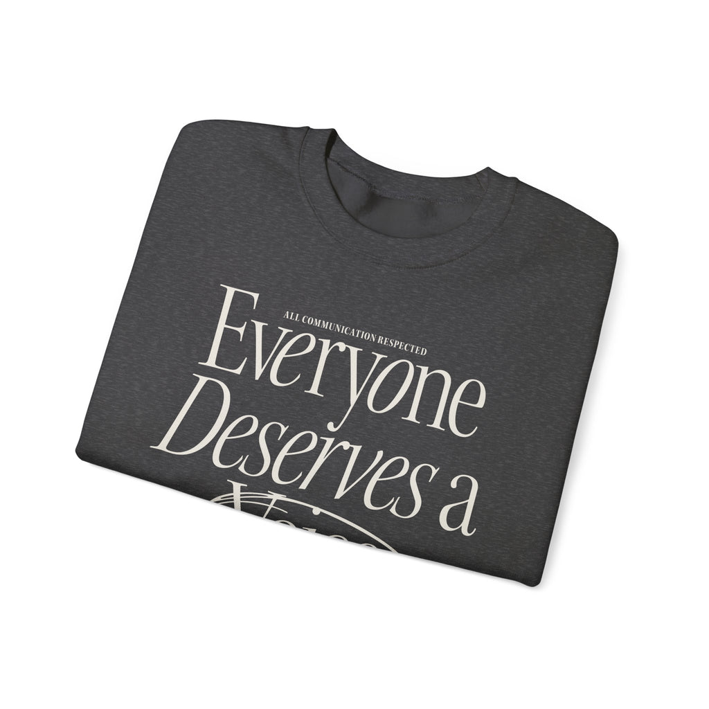Everyone Deserves a Voice Crewneck — myVoice Speech Therapy