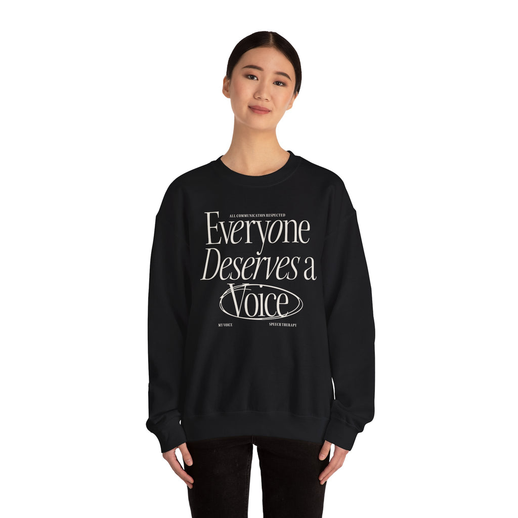 Everyone Deserves a Voice Crewneck — myVoice Speech Therapy