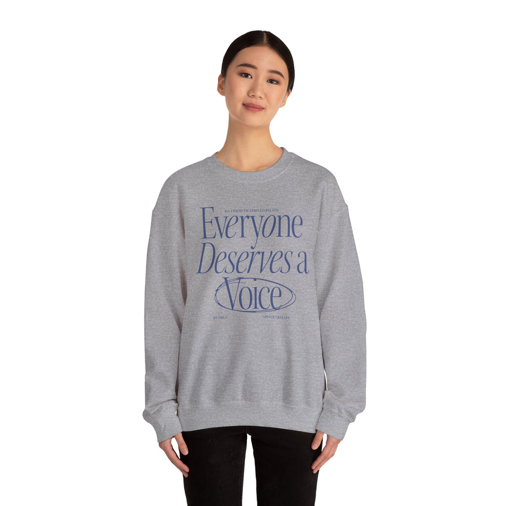 Everyone Deserves a Voice Crewneck — myVoice Speech Therapy