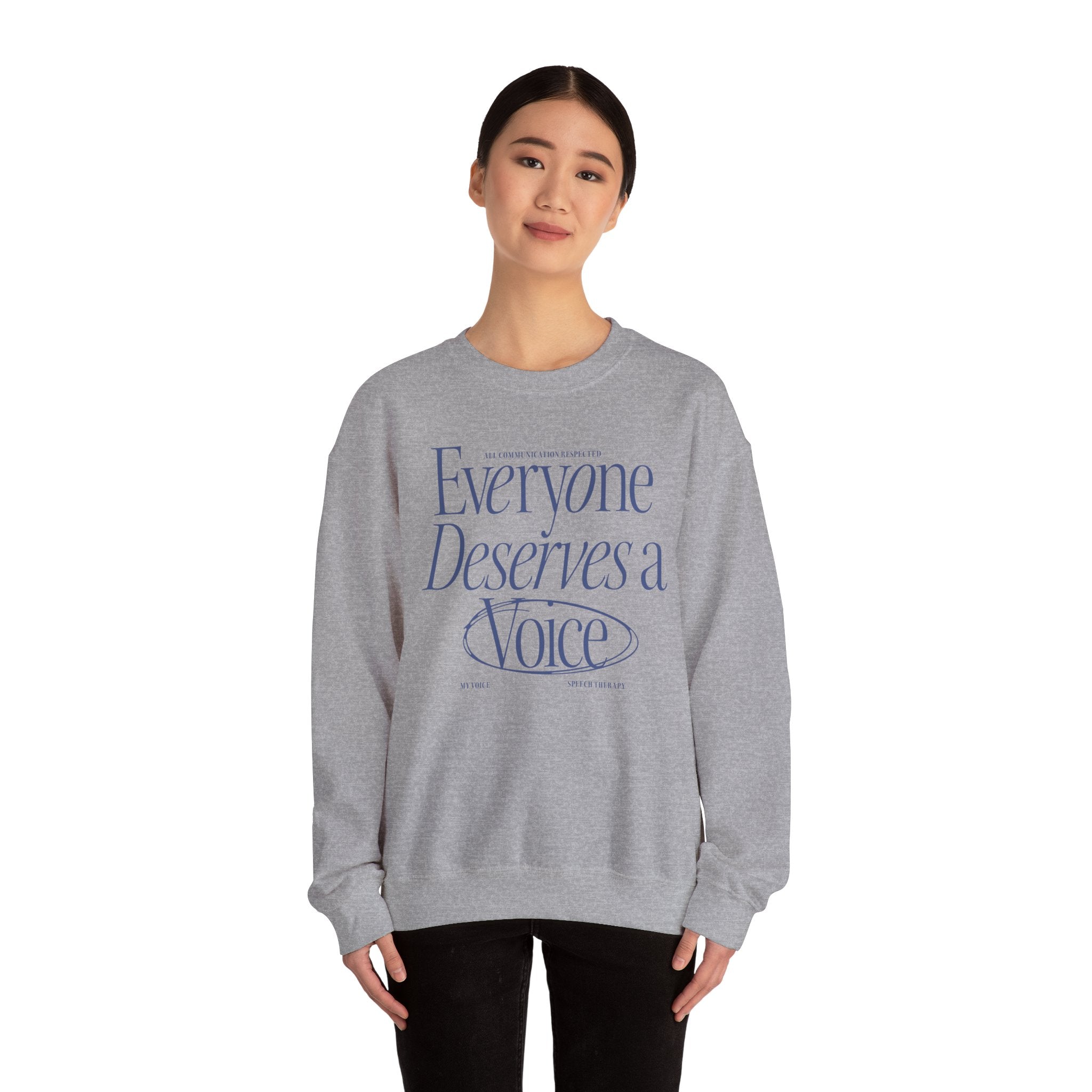 Everyone Deserves a Voice Crewneck — myVoice Speech Therapy