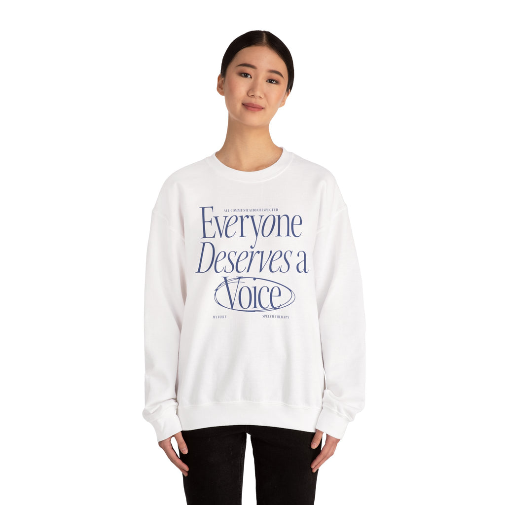 Everyone Deserves a Voice Crewneck — myVoice Speech Therapy
