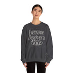 Everyone Deserves a Voice Crewneck — myVoice Speech Therapy